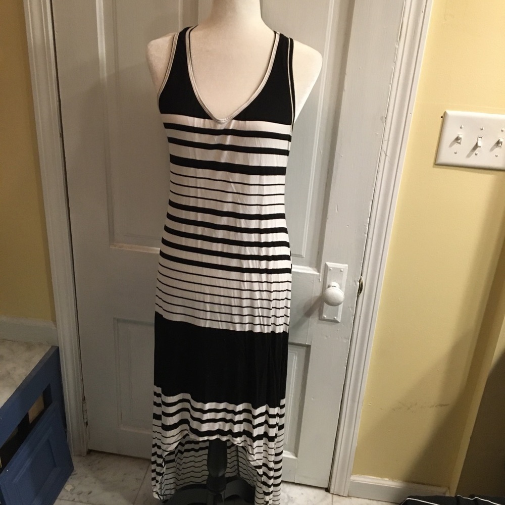 Fantastic striped Maxi high low Razor back